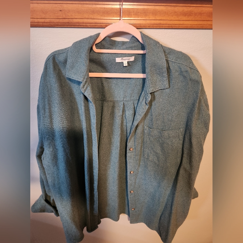 Madewell Teal Button-Down Shirt